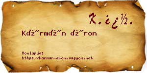 Kármán Áron névjegykártya
